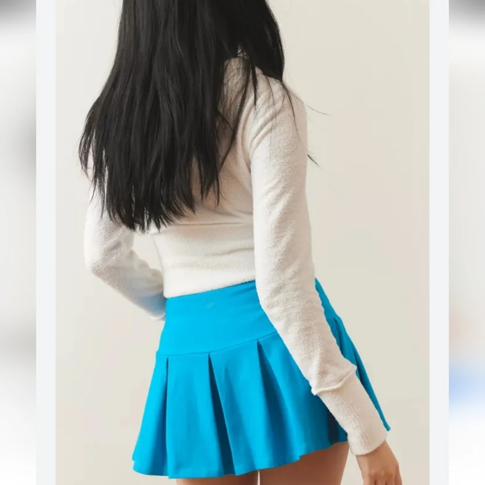 Urban Outfitters Out From Under Prep School Pleated Micro Mini Skort Turquoise